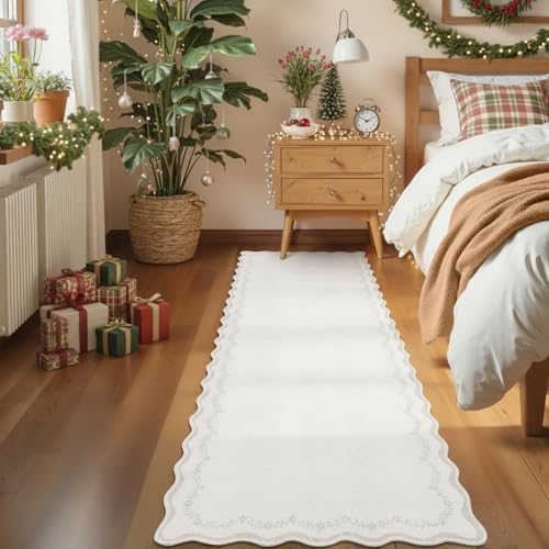 GarveeHome 2x6 Scalloped Washable Runner Rug Non Slip Hallway Kitchen Rug by GarveeHome