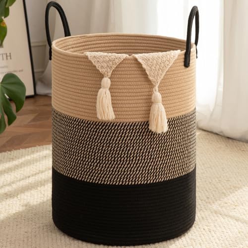 OIAHOMY 60L Nursery Hamper Laundry Basket Laundry Hamper Yellow/Black by MasterofSpaceOptimization
