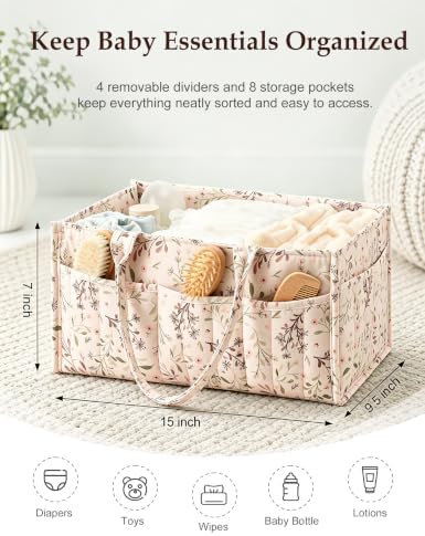 Quilted Diaper Caddy Organizer - Image 2