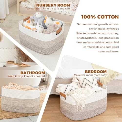 danpinera Blanket Basket, 72L Woven Storage basket - Image 3