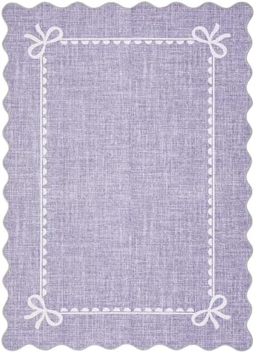 GarveeHome Scalloped Bow Rug 4x6 Washable Purple Rugs - Image 4