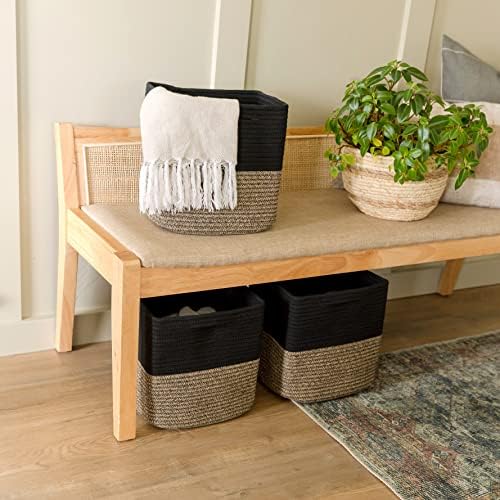 NaturalCozy Storage Cubes 11 Inch Cotton Rope Woven Baskets - Image 5