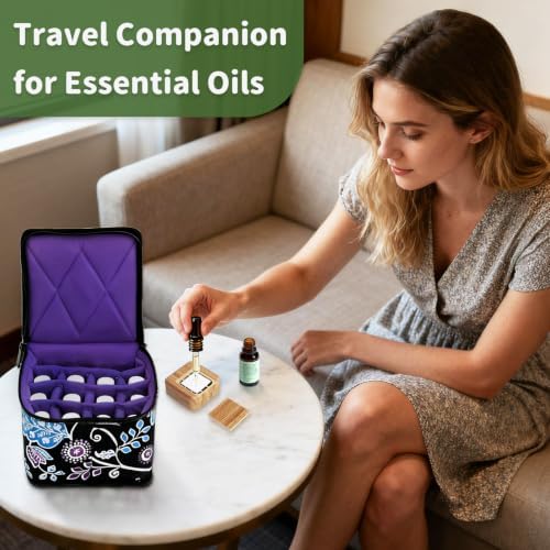 Weljoy 13 Bottle Essential Oil Carrying Case, Night Paisley - Image 6