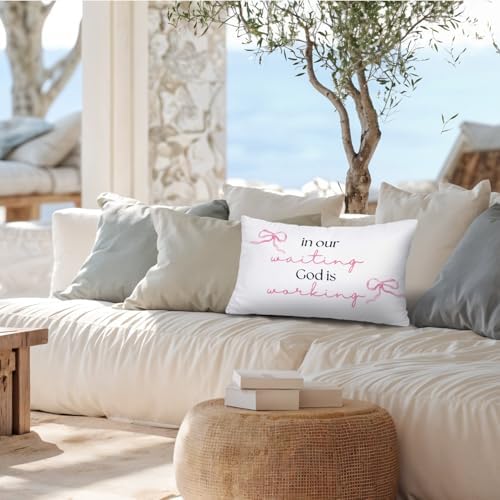 Coquette Pink Bow Christian 12x20 Pillow Cover, Preppy Bible Scripture - Image 7
