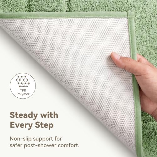 GRANNY SAYS Sage Green Bathroom Runner Rug 48" x 24", Soft Bath Mat - Image 5