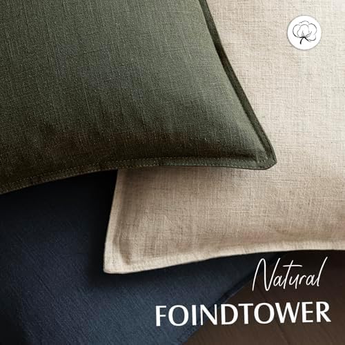 Foindtower Decorative Linen Lumbar Throw Pillow Covers 12x20 Dark Green - Image 4