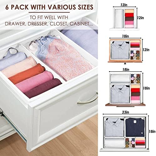 Criusia 6 Pack Clothes Drawer Organizer, Fabric Foldable Closet Dresser Drawer - Image 4