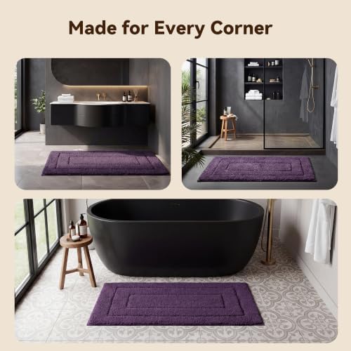 GRANNY SAYS Purple Bathroom Runner Rug 48" x 24", Soft Microfiber Bath Mat - Image 7
