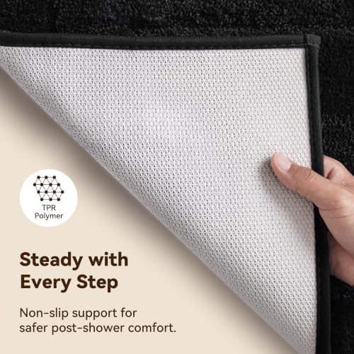 GRANNY SAYS Black Bathroom Runner Rug 24" x 48", Soft Microfiber Bath Mat - Image 4