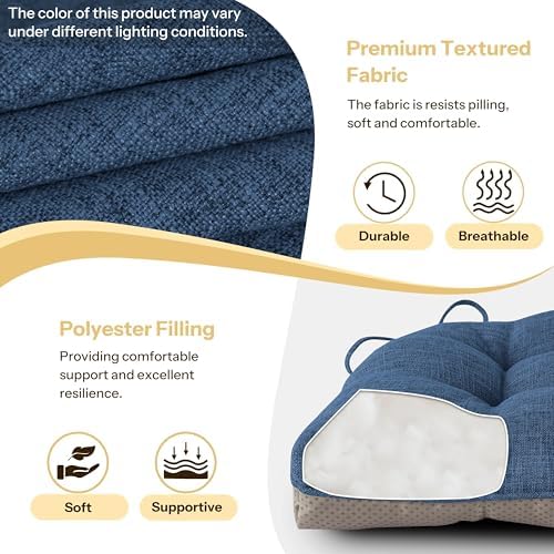 Chair Cushions for Dining Chairs Set of 4, Royal Blue - Image 5