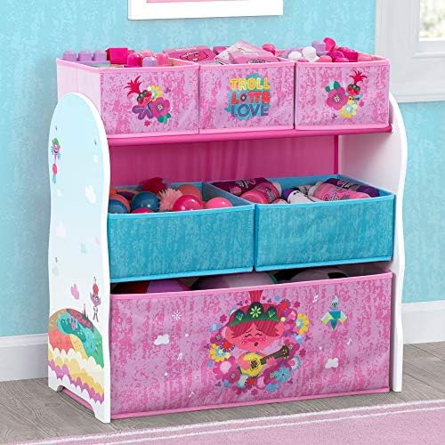 Delta Children Design and Store 6 Bin Toy Storage Organizer, Trolls World Tour - Image 2