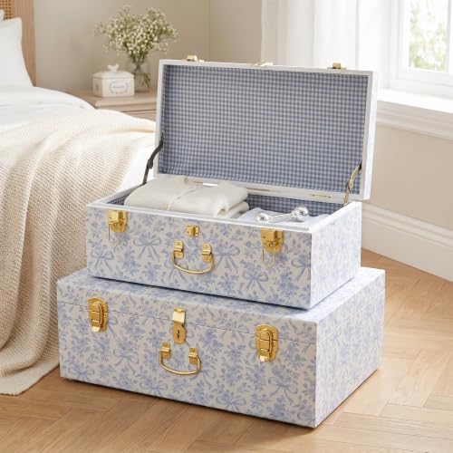 Rool Floral Decorative Storage Trunk Set of 2 - Image 6