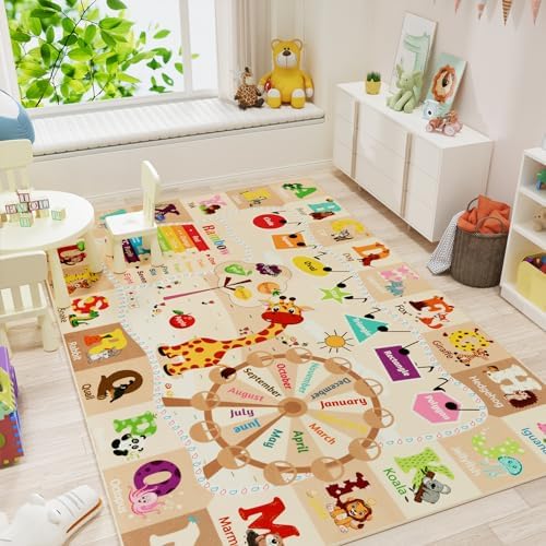 BENRON 4x6 Playroom Rug for Kids Washable, PlayMat by BBENRON
