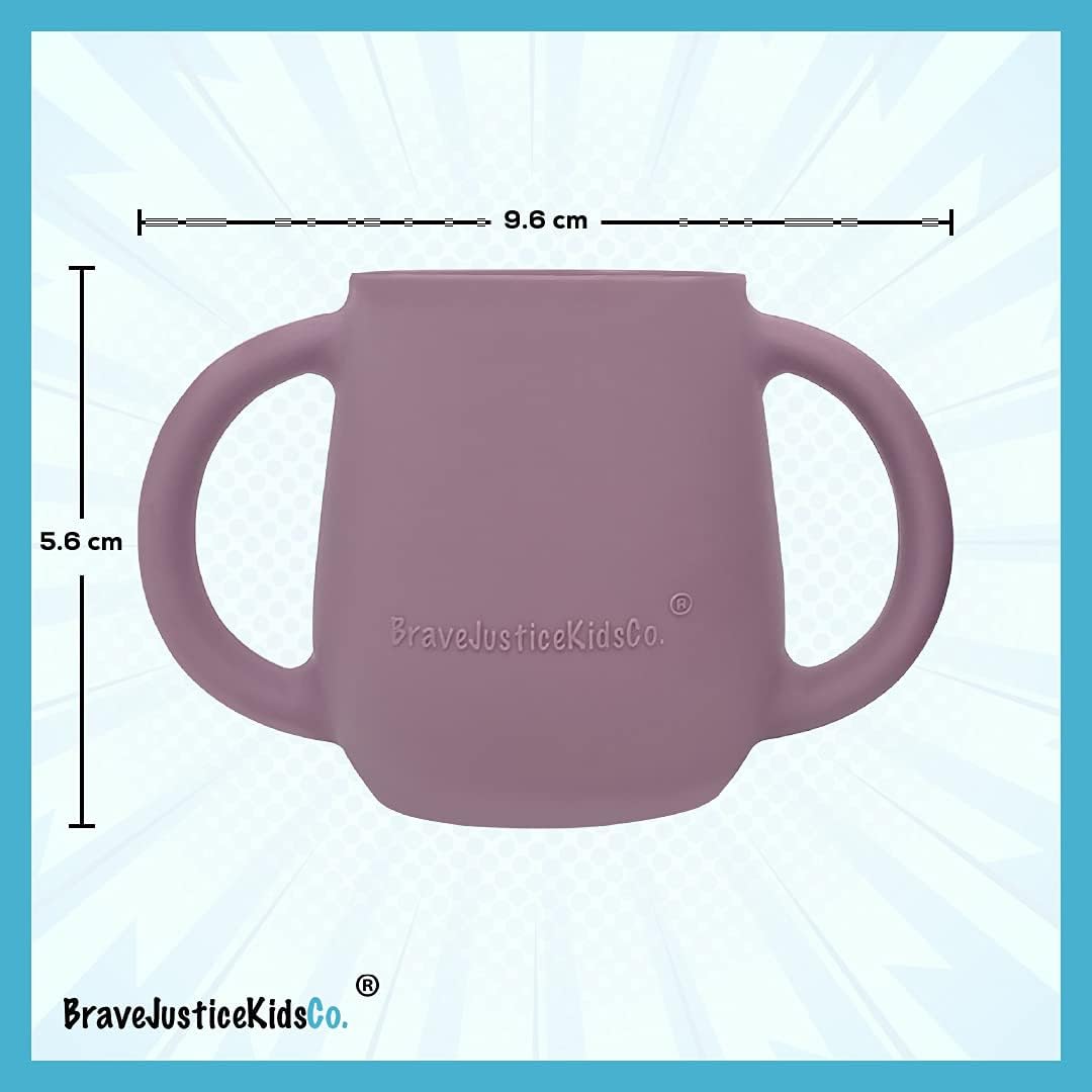 | Teenie Tiny™ Silicone Developmental Baby-Led Weaning Drinking Cups (2 pack) (Mauve)