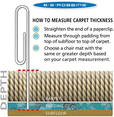 ES Robbins Extra High Pile Carpet Chair Mat, Rectangle 36"x48", Beveled Edge - Image 5