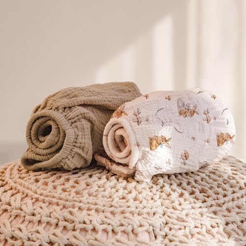 lulumoon Muslin Changing Pad Cover: 32x16 Fit Standard Rectangle Pad - Image 3