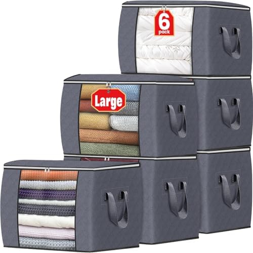 Fab totes 90L Clothes Storage, Foldable Thick Fabric Blanket Storage Bags by Fabtotes