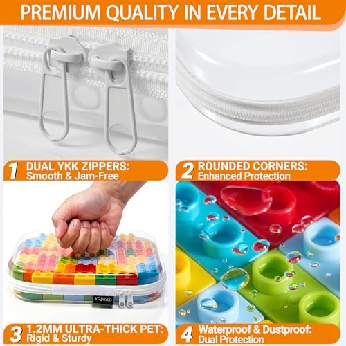 YQBRAO Clear Hard Shell Zipper Cases, 4 Small Cable Organizers - Image 5