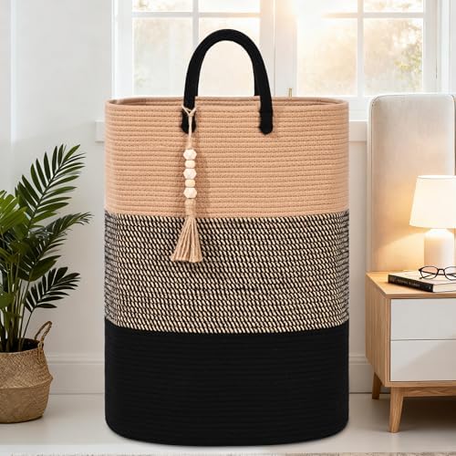 Woven Laundry Basket for Clothes, 65L Large Rectangle Laundry Hampers - Image 6