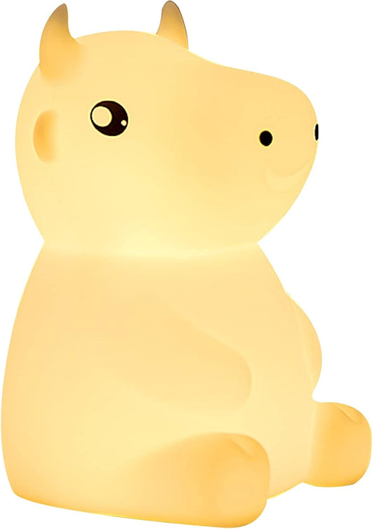 QANYI NRITY, Cute Night Light for Kids-7 Color Changing Silicone Cow LED Nightlight, Nursery Lamp with Timer ,Cow Room Dcor Lamp for Toddler, Baby, Boys, Children Gift,Bedroom