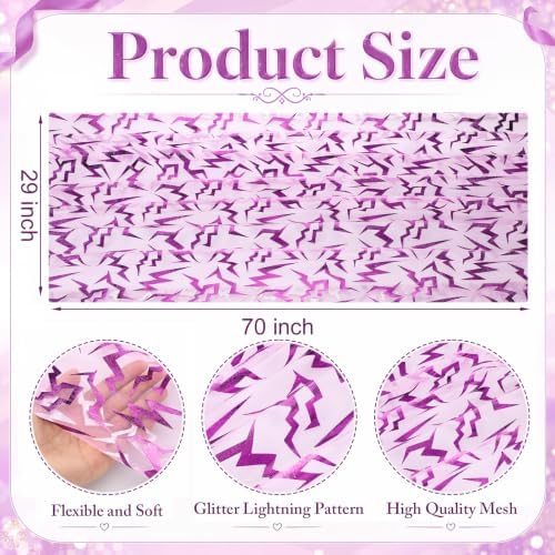 4 Pcs Purple Kpop Tulle Table Runner 29x70 Glitter Lace - Image 2