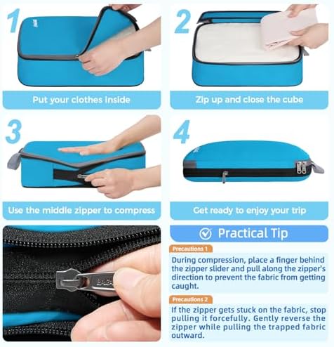 BAGAIL 4 Set/6 Set/8 Set Compression Packing Cubes Travel Accessories - Image 4