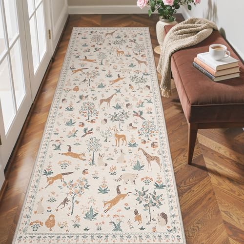 BESBLEE 2X10 Washable Kitchen Runner Rug, Animal Non Slip - Image 2