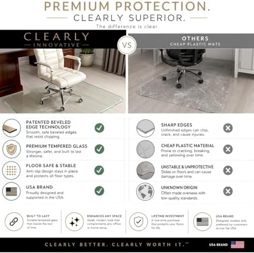 Tempered Glass Office Chair Mat - Image 6