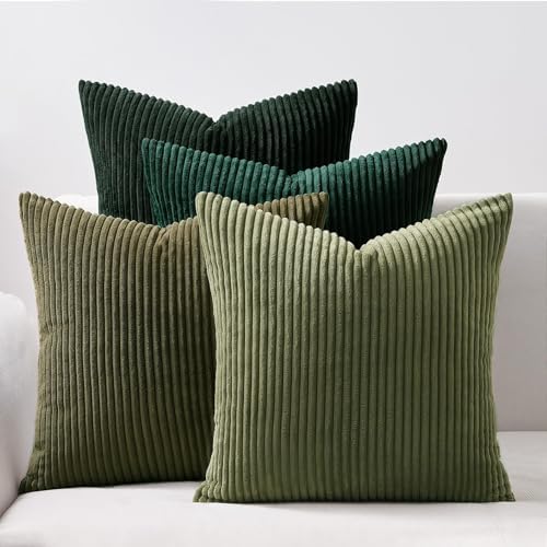 Topfinel Christmas Decorative Throw Pillow Covers Green Series, Winter Fluffy by Topfinel