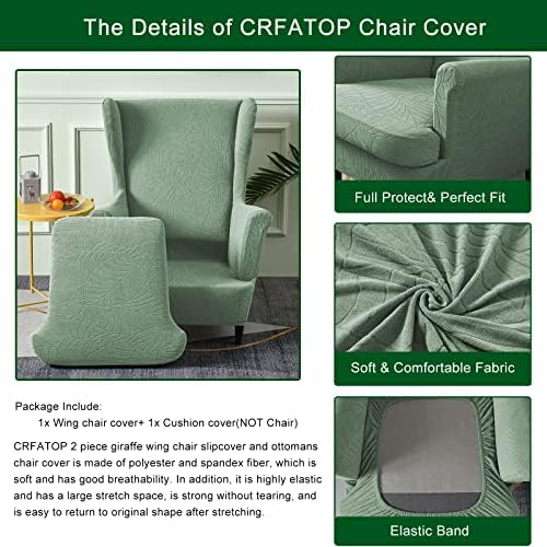 CRFATOP Wingback Chair Covers Stretch Armchair Slipcovers - Image 3