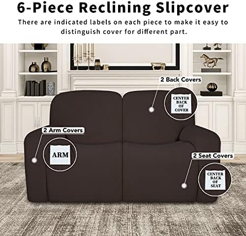 Easy-Going 100% Dual Waterproof Recliner Loveseat Cover, 6-Pieces Stretch - Image 4