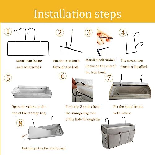 Bedside Caddy, Bedside Hanging Storage Organizer forBunk and Hospital Beds - Image 7