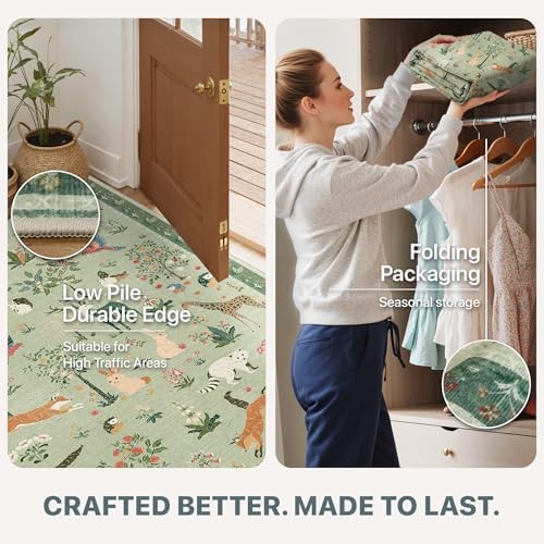 BESBLEE 2'6X6 Washable Kitchen Runner Rug, Animal Non Slip - Image 4