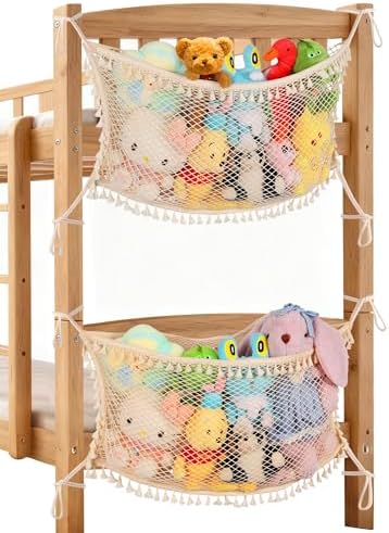 2 Pack Stuffed Animal Storage Net, Large Bedside Toy Organizer Net, Cotton by erogeen