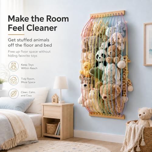 Stuffed Animal Storage Wood Soft Toy Organizer - Image 6