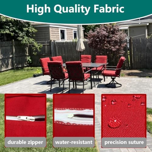 Outdoor High Back Dining Chair Cushions Cover 4-Pack - Image 5