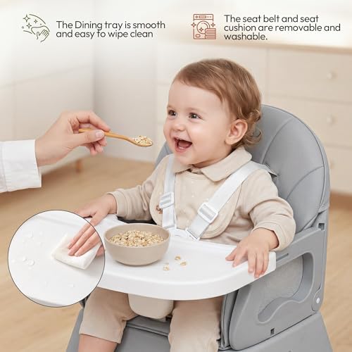 5 in 1 Foldable Baby High Chair, Convertible Highchair - Image 5