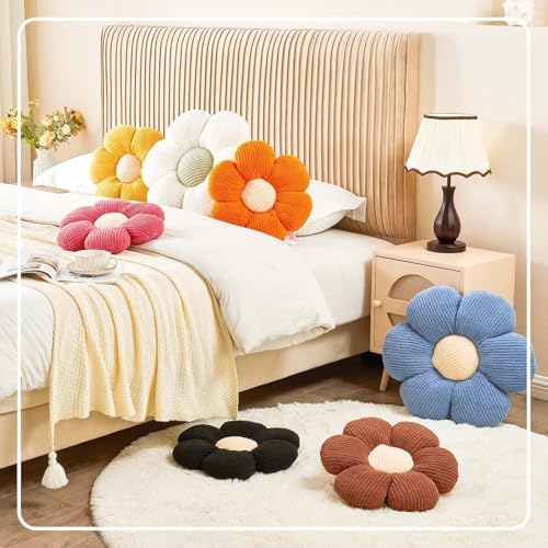 Kcvvcr Flower Throw Pillow, Soft Brown 14.9" Shaped Floor Pillow - Image 6