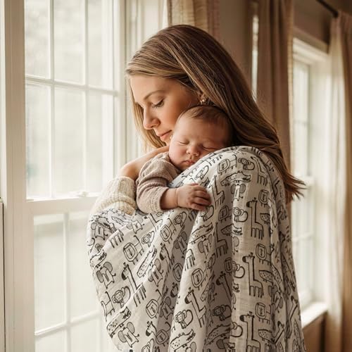 Muslin Swaddle Blankets for Newborn, Cotton Receiving Blanket - Image 2