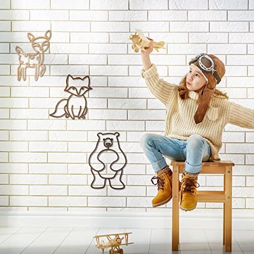 Yulejo Nursery Wall Decor 3 Pieces Jungle Theme Nursery Decor Wooden Animal - Image 6