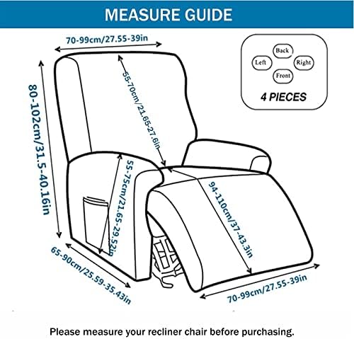 Recliner Chair Covers 4-Pieces Recliner Slipcovers Lazy Boy Chair Covers - Image 5