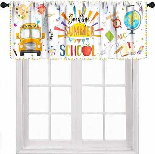 School Curtains Valance, Colorful Learning Tools Back to Classroom Short by Unknown