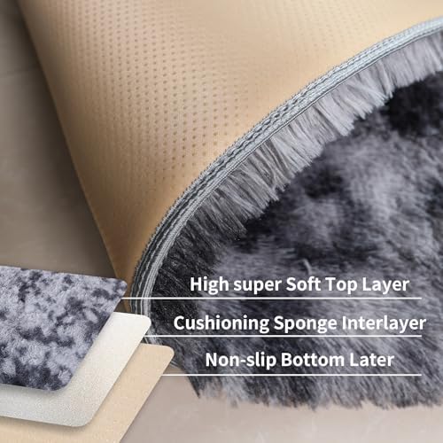 Dark Grey Fluffy Shag Rug 2x6 - Image 4