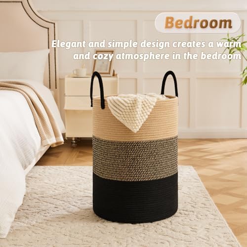 Artfeel Laundry Basket, Woven Cotton Rope Laundry Hamper, 60L - Image 4