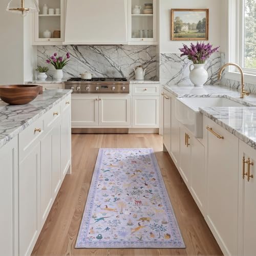 BESBLEE 2'6X7 Washable Kitchen Runner Rug, Animal Non Slip - Image 2