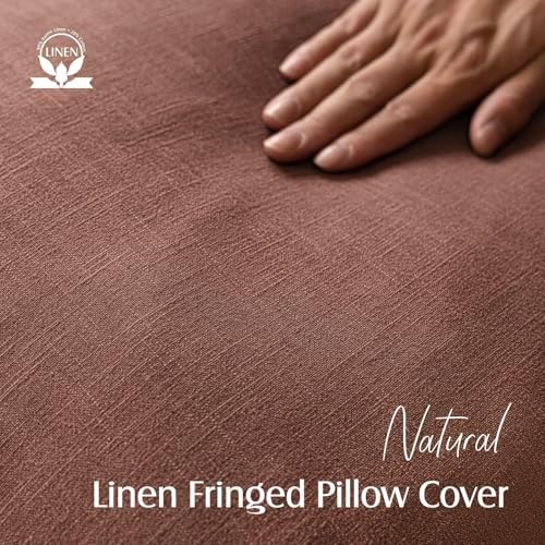 Foindtower Decorative Linen Fringe Throw Pillow Covers Cozy Boho Farmhouse - Image 2