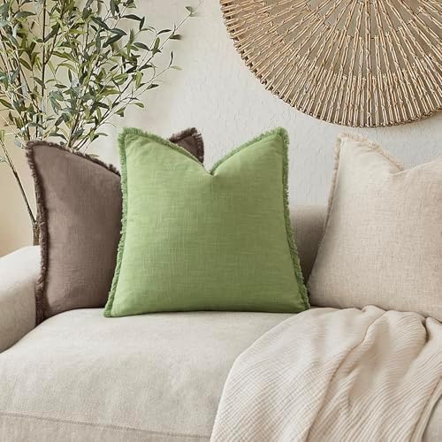 Foindtower Decorative Linen Fringe Throw Pillow Covers Cozy Boho Farmhouse - Image 5