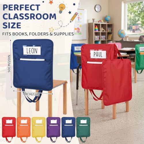 12 Pcs 2 in 1 Chair Pockets for Classroom - Image 3
