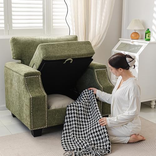 38'' Oversized Accent Chair Set of 2, Armrest Organizer - Image 3