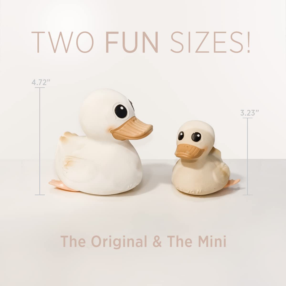 HEVEA Kawan Mini Rubber Duck - 100% Natural Rubber Baby Bath Toy - Eco Friendly, Perfect for Playing, Teething, and Bathing - Mold Free Bath Toys - Golden Ochre